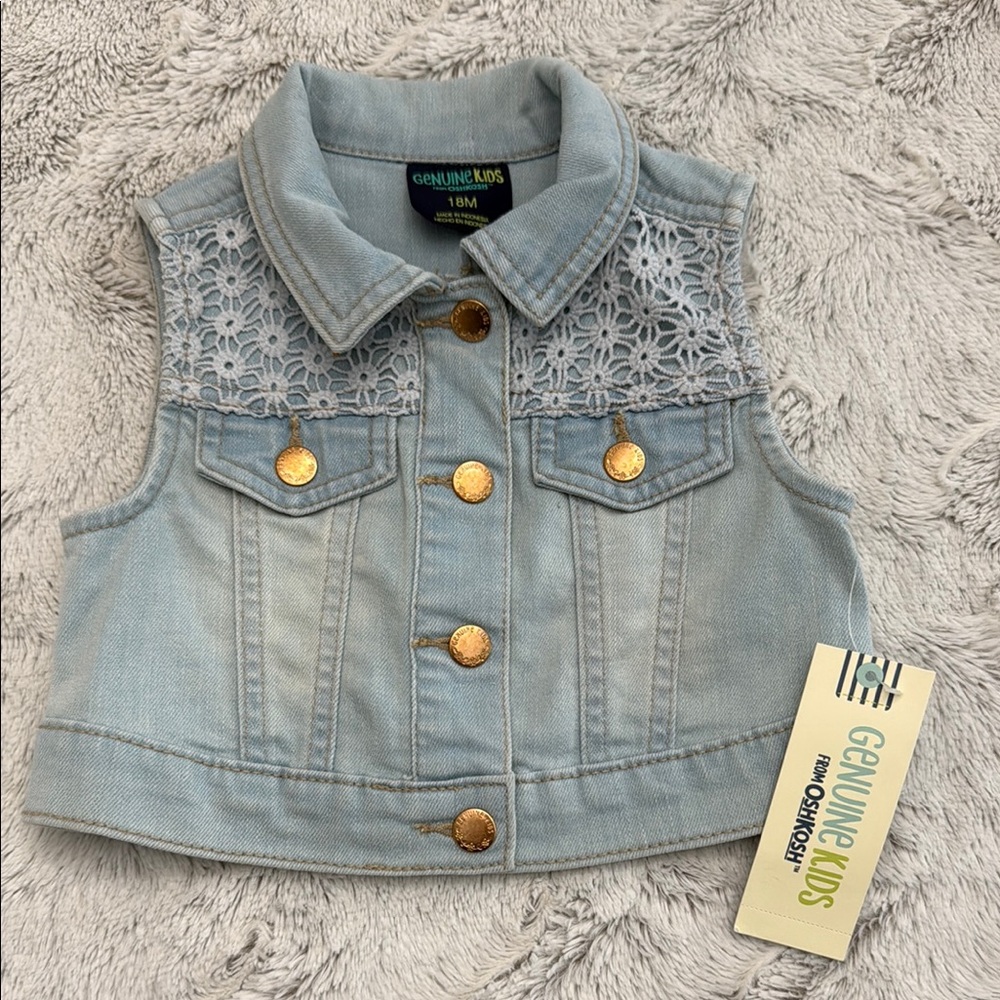 OshKosh B'gosh Blue and Gold Sequin Embellished Vest